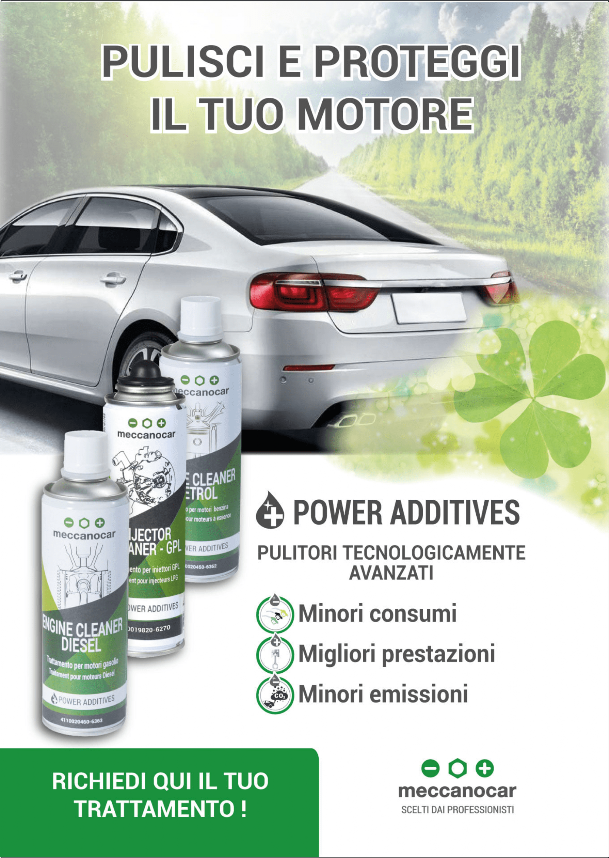 Locandina Power Additives Meccanocar Locandina additivo protezione motori